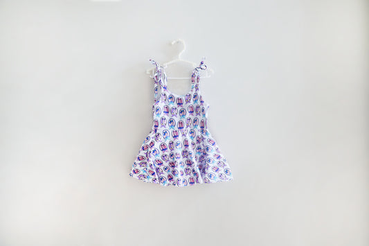 Purple Pink Romper Dress