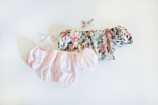 Spring Floral White Off Shoulder Top